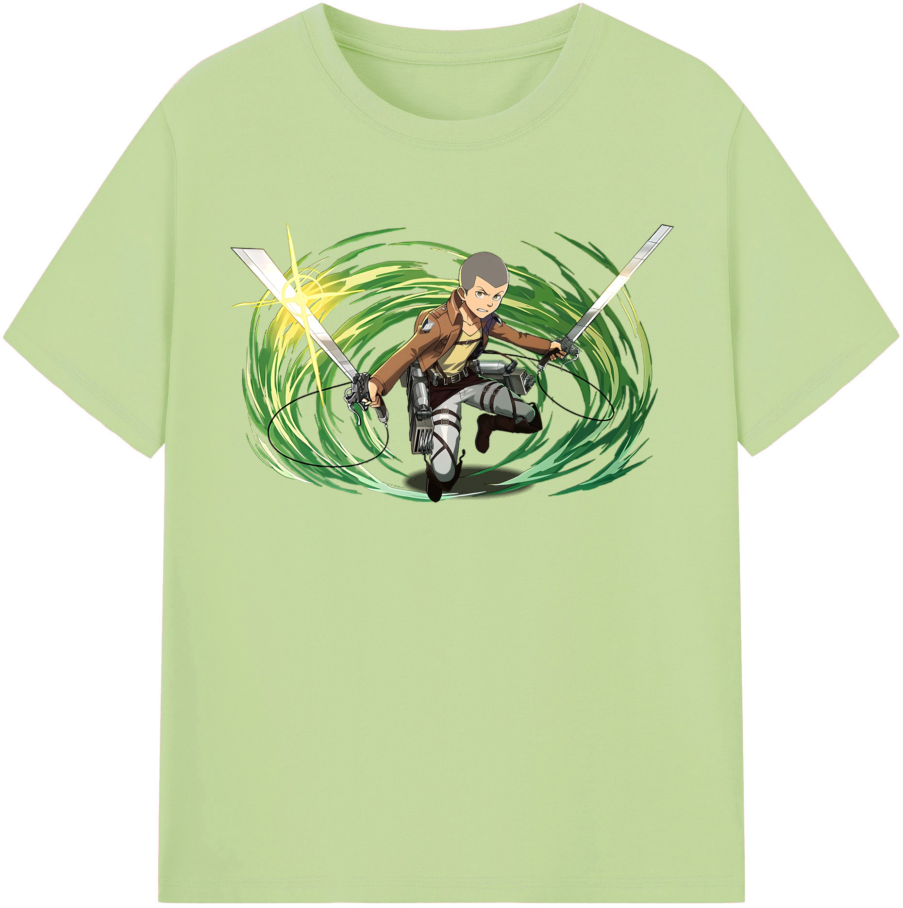 （画像用） 進撃の巨人 コニー·スプリンガー Attack on Titan Connie Springer 綿100％半袖Tシャツ（フロントプリント）